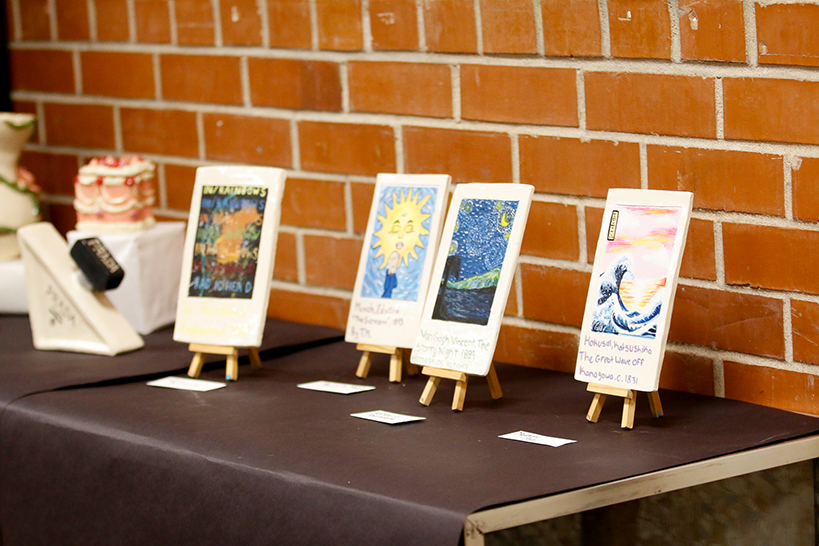 Student paintings on display