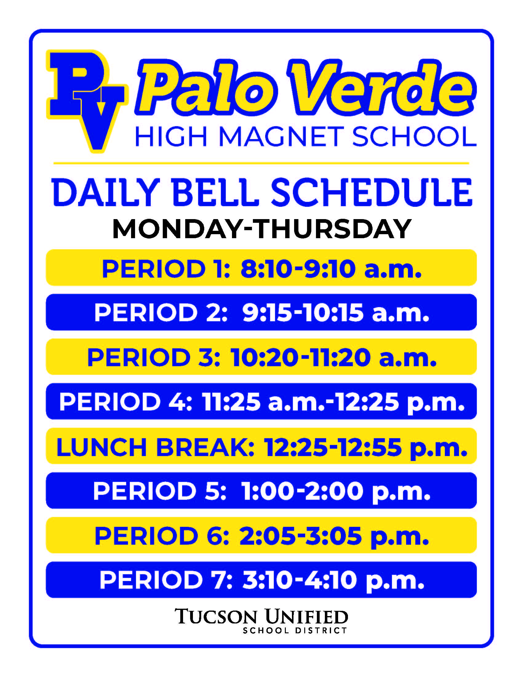 Palo Verde High Sample Schedule